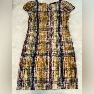 Elegant Multicolor Plaid Women's Dress